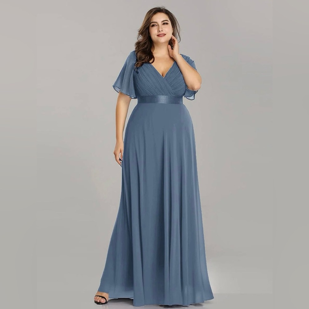Ever Pretty Blue Formal Empire V Back Dress, Size 26